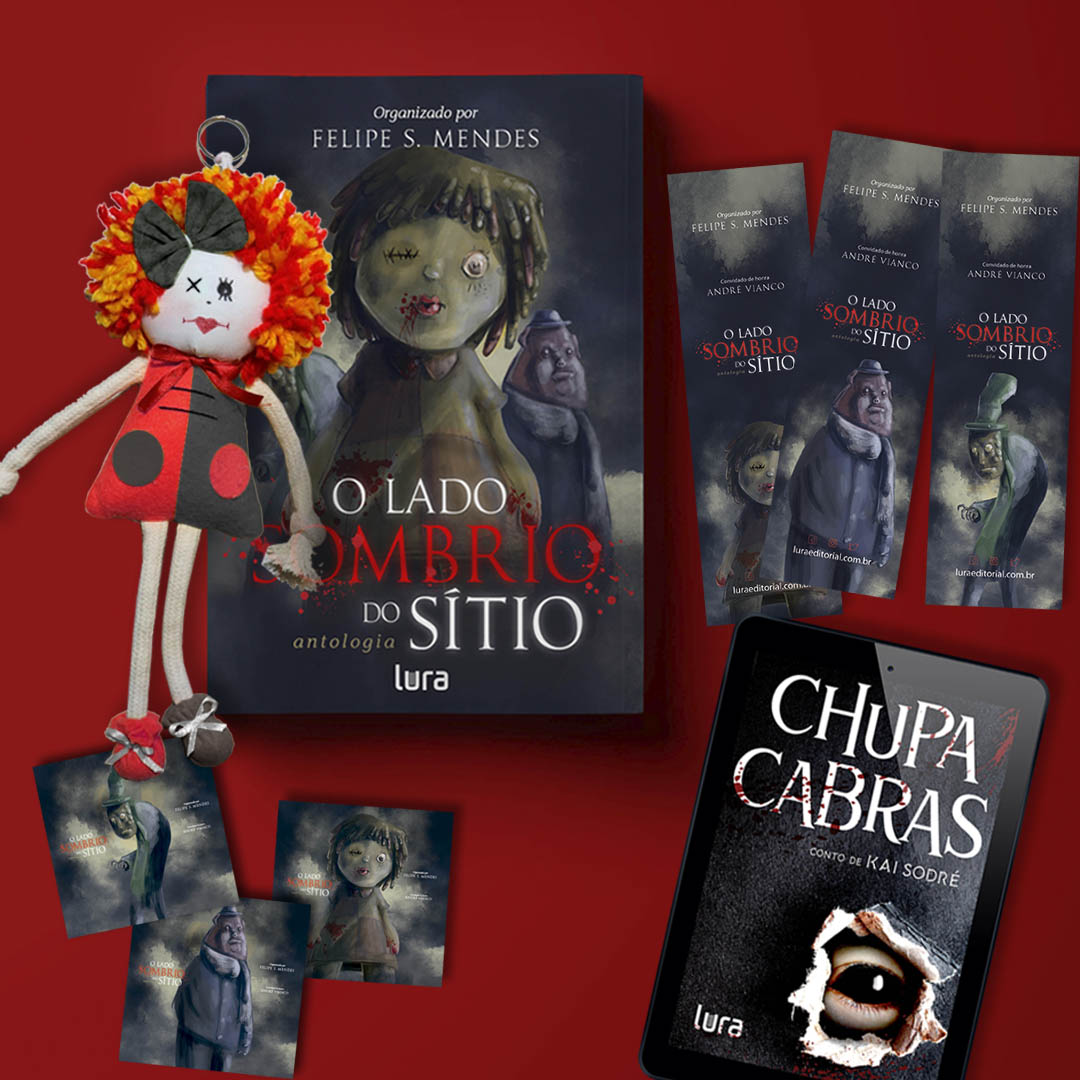 Banner - O Lado Sombrio do Sítio + marcadores + porta copos + e-book+boneca emília